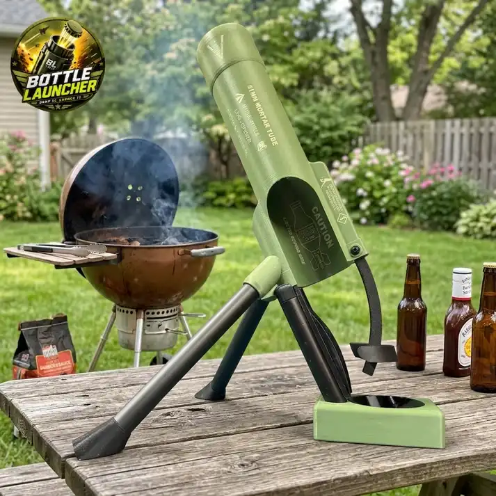 Beer Bottle Mortar Bottle Opener, 51mm Mortar Beer Bottle Opener Heavy-Duty Tactical Cap Launcher Hands